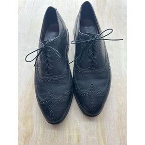 ALLEN EDMONDS CHESTER BLACK LEATHER WINGTIP OXFORDS DRESS SHOES US MENS SZ 10D